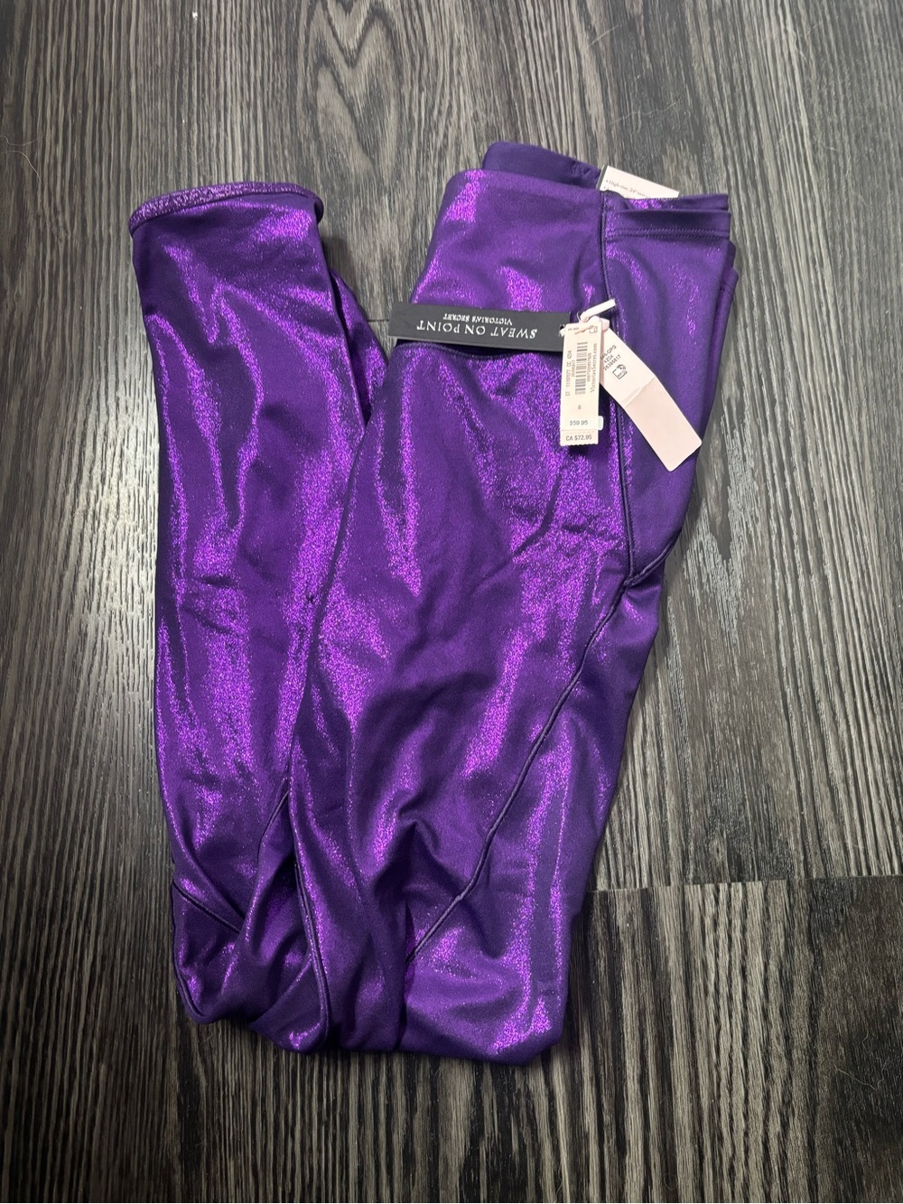 NWT Victoria's Secret Shunner metalic  Purple Leggings